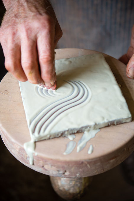 Clive Bowen in his pottery 2016